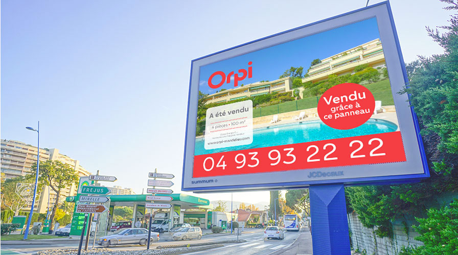 1 panneau publicitaire Orpi à Mandelieu